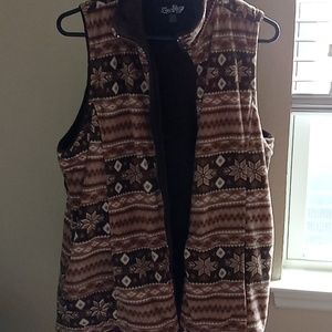 Brown fleece vest